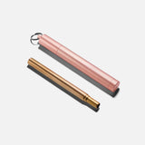 Collapsible Metal Straw Travel Case In Rose Gold