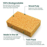 Ecovibe Compostable Sponges Pack of 2