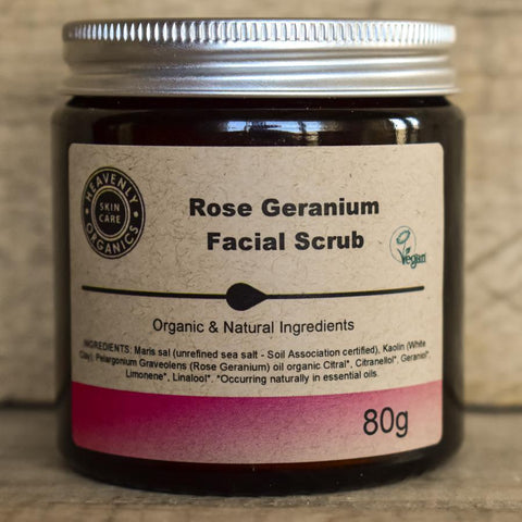 Heavenly Organics Rose & Geranium Facial Scrub 80g