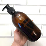 Amber Glass Bottle With Pump 500ml