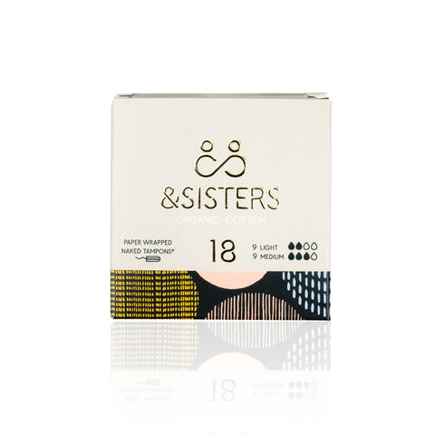 &Sisters Eco Naked Tampons - Mixed Light & Med 18 pcs