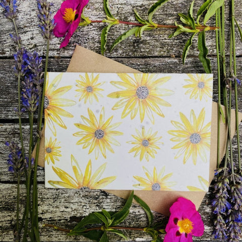 Rudbeckia Flowers Plantable Eco Greetings Card