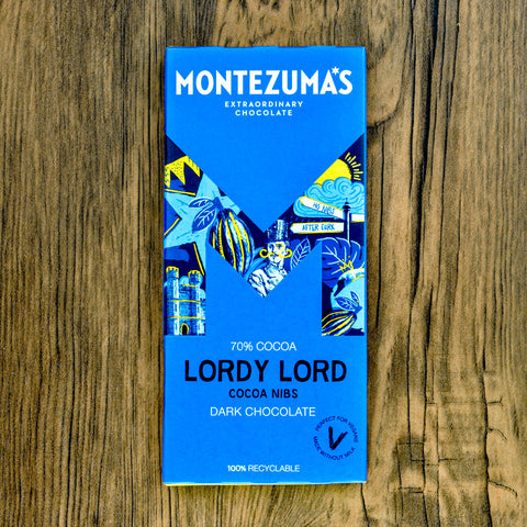 Montezuma's Lordy Lord Cocoa Nibs Dark Chocolate 90g
