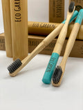 Plastic Free Bamboo Toothbrush & Case Blue