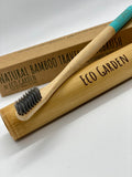 Plastic Free Bamboo Toothbrush & Case Blue